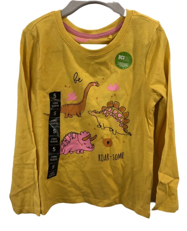 Dinosaur T-shirt Long Sleeved Yellow Sale