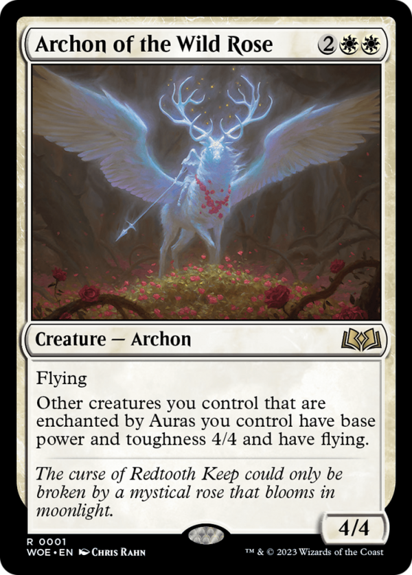 Archon of the Wild Rose (WOE-001) - Wilds of Eldraine [Rare] on Sale