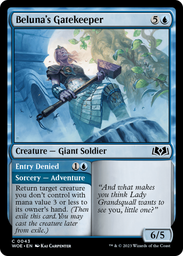 Beluna s Gatekeeper    Entry Denied (WOE-043) - Wilds of Eldraine [Common] Online Hot Sale