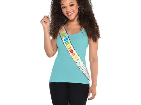 Birthday Celebration Sash Fabric For Sale