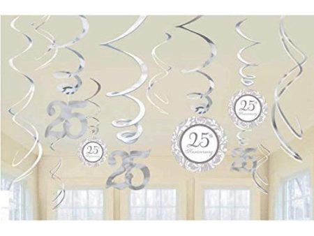 25th Anniversary Swirl Decoration Value Pack 12pcs Discount