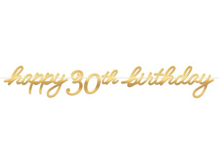 30th Golden Age Birthday Letter Banner Foil Board & Ribbon Online Sale