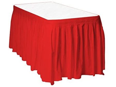 Apple Red Table Skirt  14ft x 29in For Sale