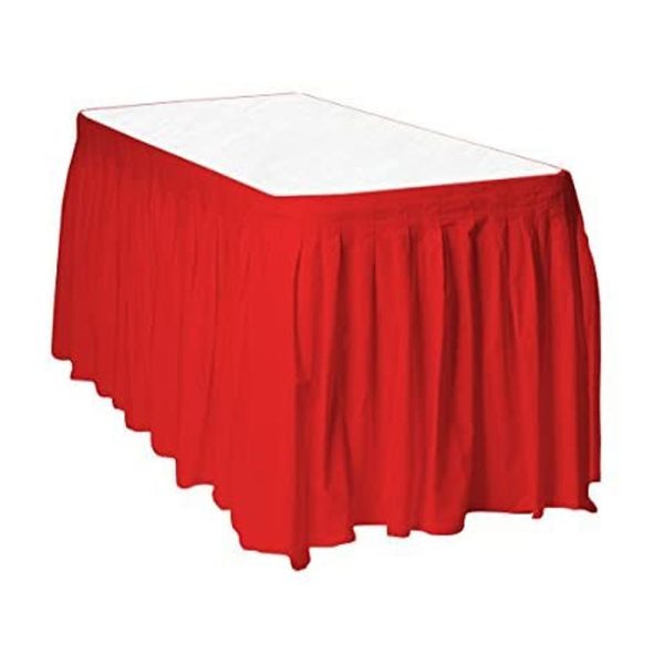 Apple Red Table Skirt  14ft x 29in For Sale