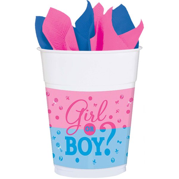 Baby Shower - Girl Or Boy? Plastic Cups 25pcs For Sale