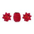 Red Velor Ribbons and Rosettes Mix 3pcs Discount