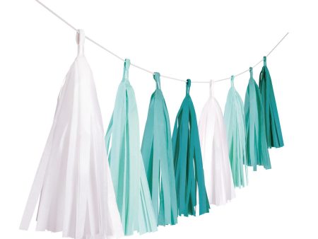 Aqua Glamor Paper Tassel Garland Online Hot Sale