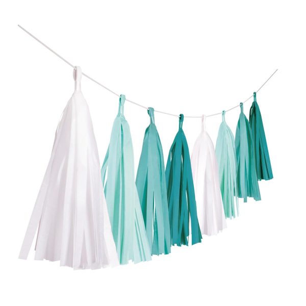 Aqua Glamor Paper Tassel Garland Online Hot Sale