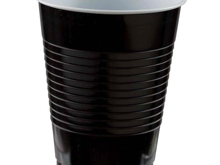 Jet Black Plastic Cups 18oz, 20pcs Sale