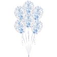 Blue Confetti Filled Transparent Latex Balloons 6pcs For Discount