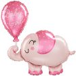 Baby Girl Elephant SuperShape Foil Balloon 73x78cm Supply