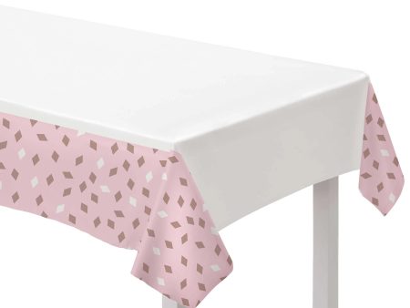 Blush Birthday Table Cover Plastic For Discount