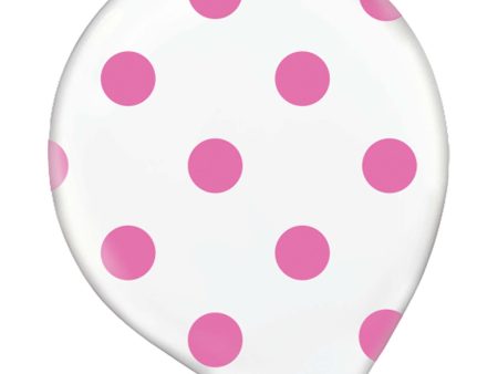 Bright Pink Polka Dot Latex Balloon 20ct Cheap