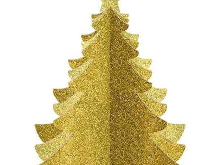 Gold Glitter 3-D Tree Decoration Fashion