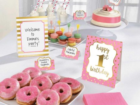 1st Birthday Girl Buffet Decorating Kit For Discount