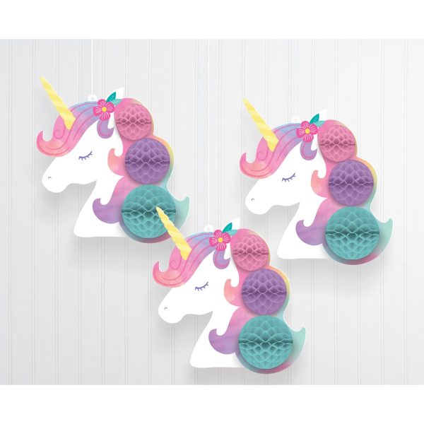 Enchanted Unicorn Honeycomb Decoration 3pcs Online