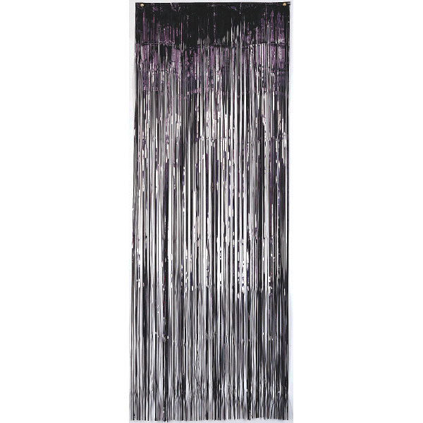 Jet Black Metallic Curtain 8 x 3ft For Cheap