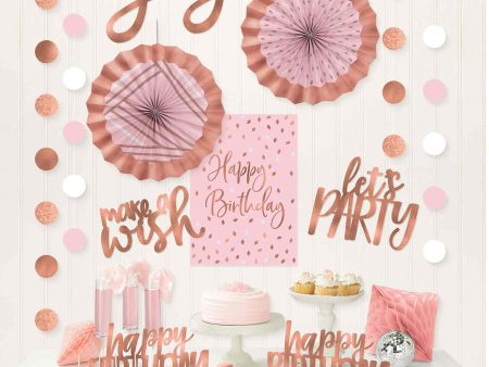 Blush Birthday Room Decorating Kit For Discount