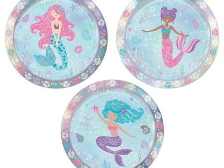 Shimmering Mermaid Birthday Irridescent Plates 7in, 8pcs Fashion