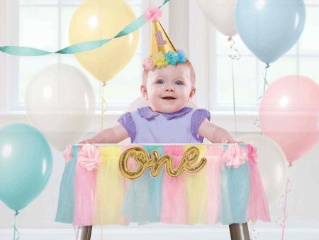 1st Birthday Girl Deluxe High Chair Decoration Hot on Sale