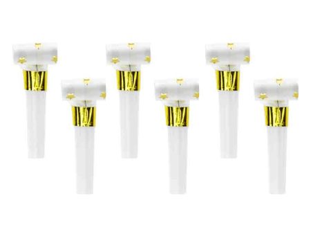 White Stars Paper Whistles 6pcs For Sale