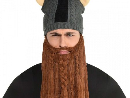 Adult Viking Hat With Beard Hot on Sale