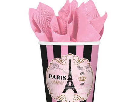 A Day In Paris Paper Cups 9oz, 8pcs Online now