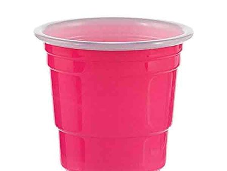 Bright Pink Plastic Shot Glasses 2oz, 30pcs Supply