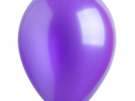 Purple Metallic Latex Balloons 11in, 50pcs For Cheap