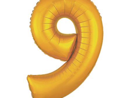 Gold Number 9 Supershape Balloon 55cmx86cm Online now