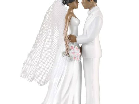 African American Couple Plastic Cake Topper 4.50in For Cheap