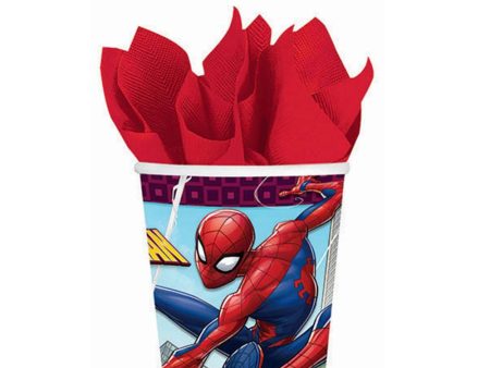 Spiderman Webbed Paper Cups 9oz, 8pcs Online now