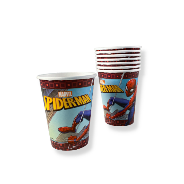 Spiderman Webbed Paper Cups 9oz, 8pcs Online now