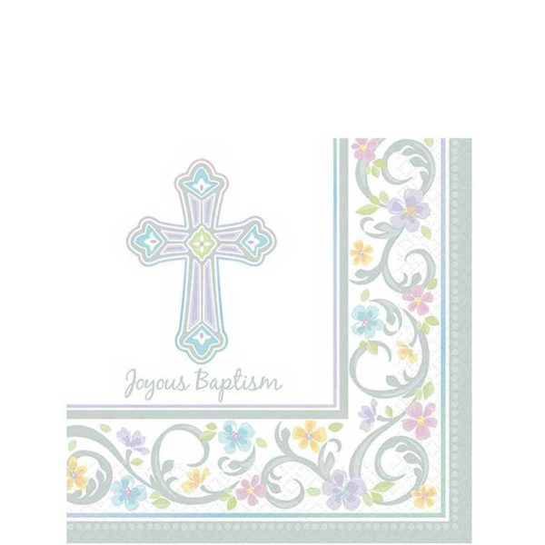 Blessed Day Baptism Beverage Tissues 36pcs For Cheap