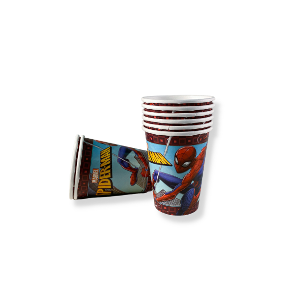 Spiderman Webbed Paper Cups 9oz, 8pcs Online now