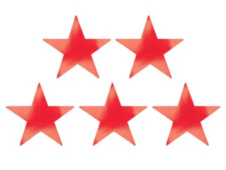 Apple Red Star Foil Cutout 9in 5pcs For Discount