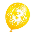 Number 3 Assorted Latex Balloons 8in, 6pcs Online Sale