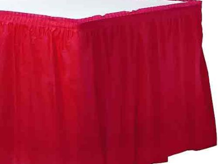 Apple Red Plastic Table Skirt For Sale