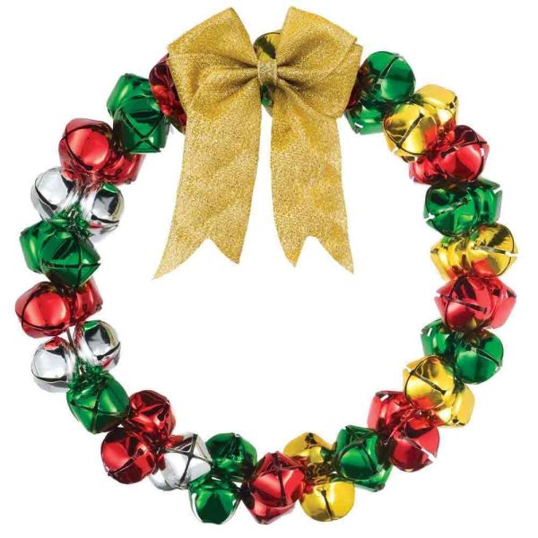 Jingle Bell Wreath Metal & Fabric For Sale