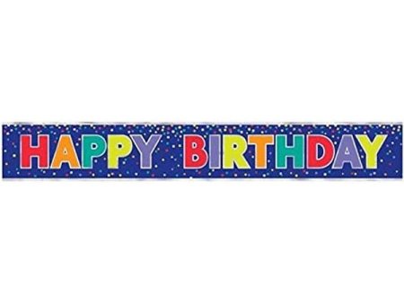 Bold Blue Birthday Banner Foil on Sale