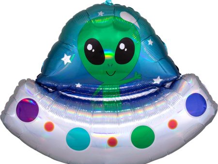 Alien Space Ship Iridescent SuperShape 71x53cm Supply