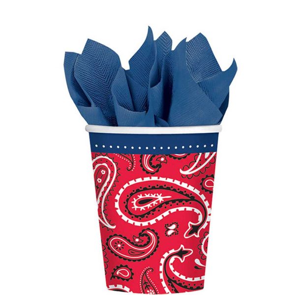 Bandana & Blue Jeans Cups 9oz, 8pcs Online Sale