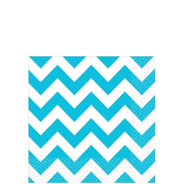 Caribbean Blue Chevron Beverage Tissues 16pcs Online