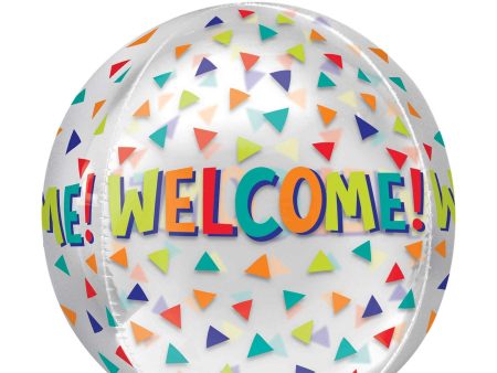 Welcome Triangles Orbz Balloon 38x40cm For Cheap