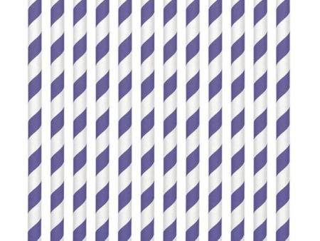 New Purple Paper Straws 24pcs For Discount