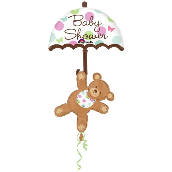 Baby Shower Umbrella And Bear Balloon 24 x 49in Cheap