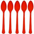 Apple Red Heavy Weight Plastic Spoons 20pcs on Sale