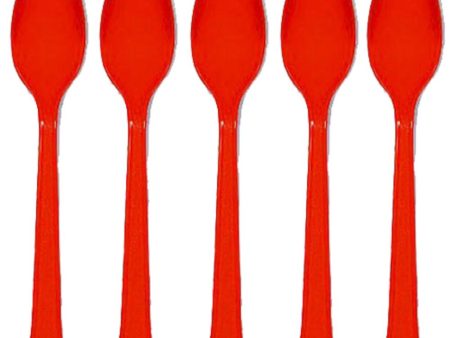 Apple Red Heavy Weight Plastic Spoons 20pcs on Sale