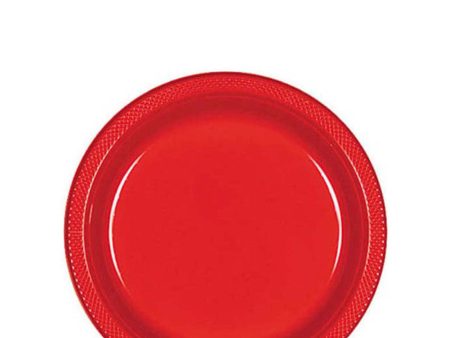 Apple Red Plastic Plates 7in , 20pcs Online now