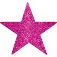 Bright Pink Star Cutouts 5in, 5pcs Supply